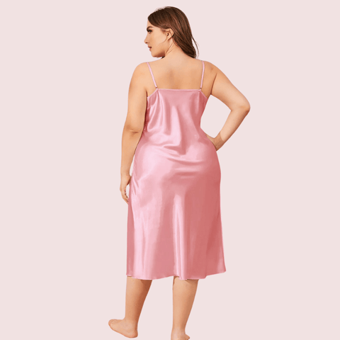 Solid Satin Slip Dress for 4XL 5XL Women - Purely Femme