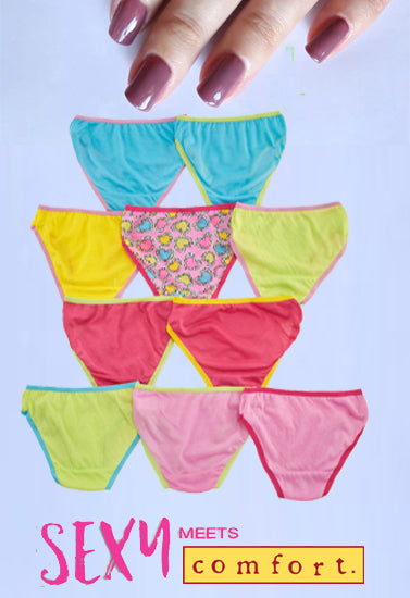 10- Pack Seamless Assorted Hipster Panties