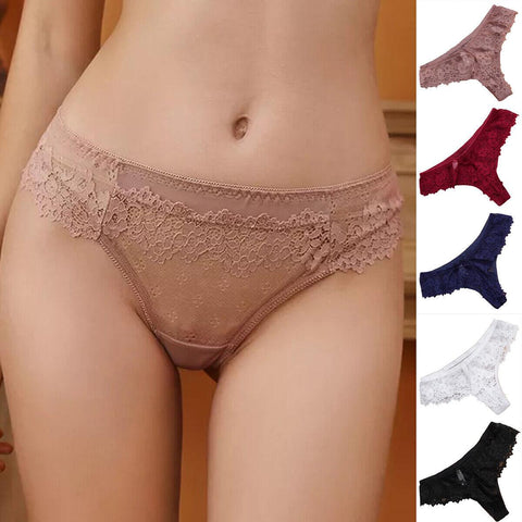 Pack (of 3) Women Floral Lace Thong Underwear - Purely Femme