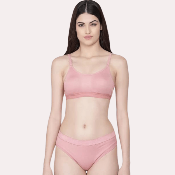 Wire-Free Women's Cotton Sports Bra Panty Set - Purely Femme