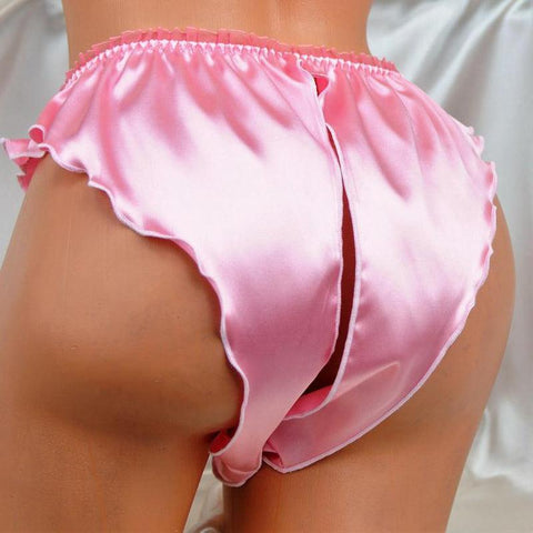 Flirty Crotchless french Knicker Pink - Purely Femme