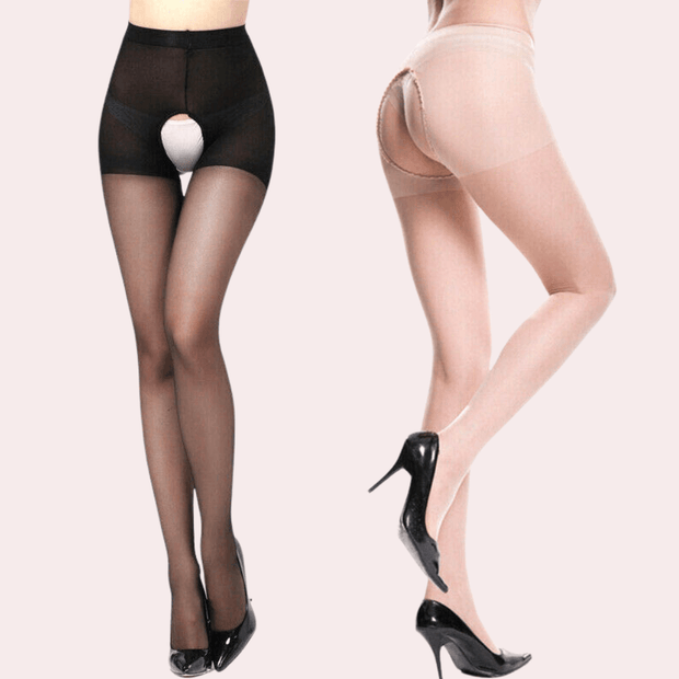 CROTCHLESS TIGHTS OPEN CROTCH TIGHTS ( 2 PACK ) - Purely Femme