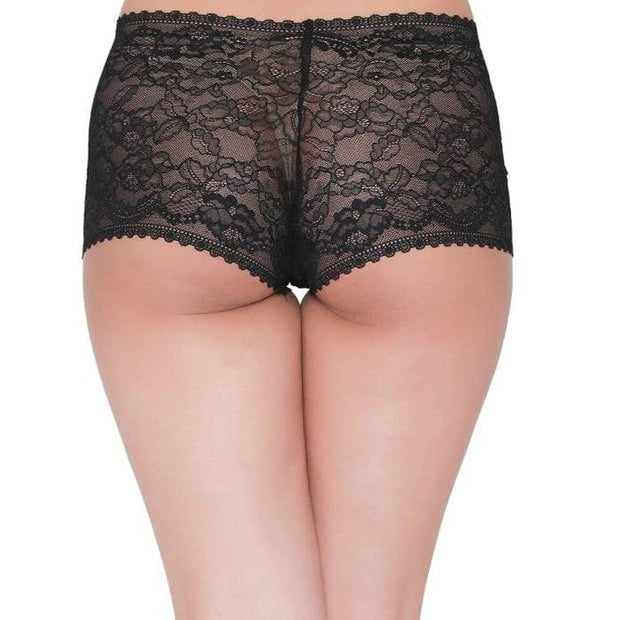 Lovely Floral Laced Sexy Boyshort - Purely Femme