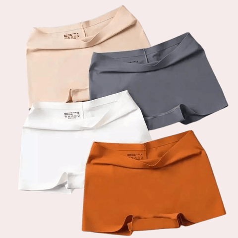 Women's Seamless Ice Silk Boyshorts Panties (4pcs) - Purely Femme