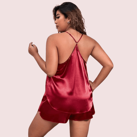 Plus Size Women's Silk Cami and Shorts Set - Purely Femme