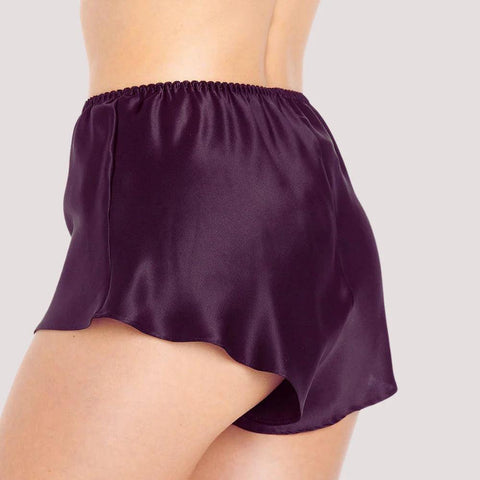 Elegant Purple Satin French Knickers - Purely Femme