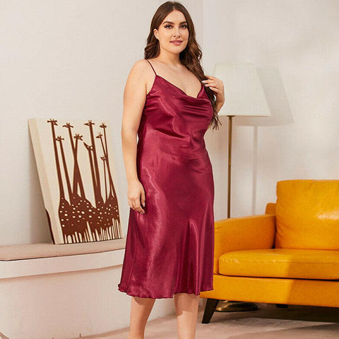 Classic Plus size Luxury Silky Satin Nightwear (4XL-5XL) - Purely Femme