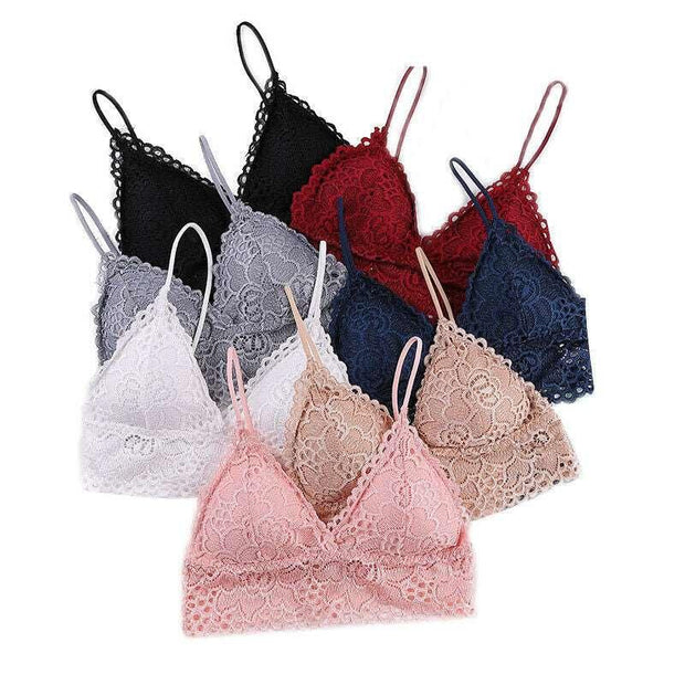 2 pack french fashion padded lace bralette - Purely Femme