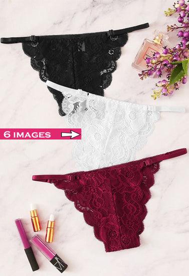 All Flirty Value Pack Of 3 Lace G-String - Purely Femme