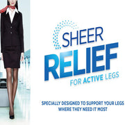 Purely Femme Sheer Relief Pantyhose For Active Legs Travel Support - Purely Femme