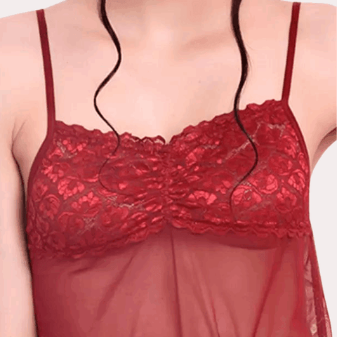 "Purely Femme" Flirty Sheer Chemise for Women.