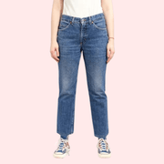 Women's 90s Blue Denim Straight Leg Jeans - Purely Femme