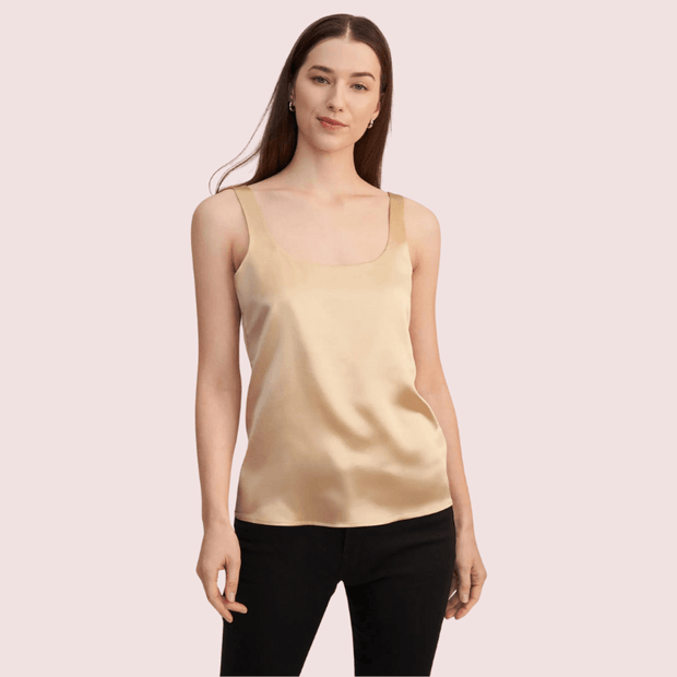 Luxury Spaghetti Strap Silk Camisole Tank Top - Purely Femme