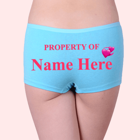 Property Of Named Customize Cotton Boyshort Panty - Purely Femme