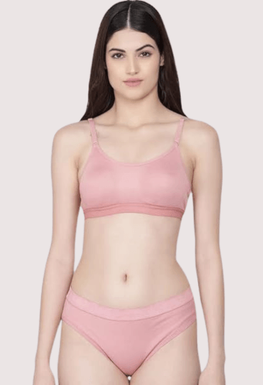 Wire-Free Women's Cotton Sports Bra Panty Set - Purely Femme