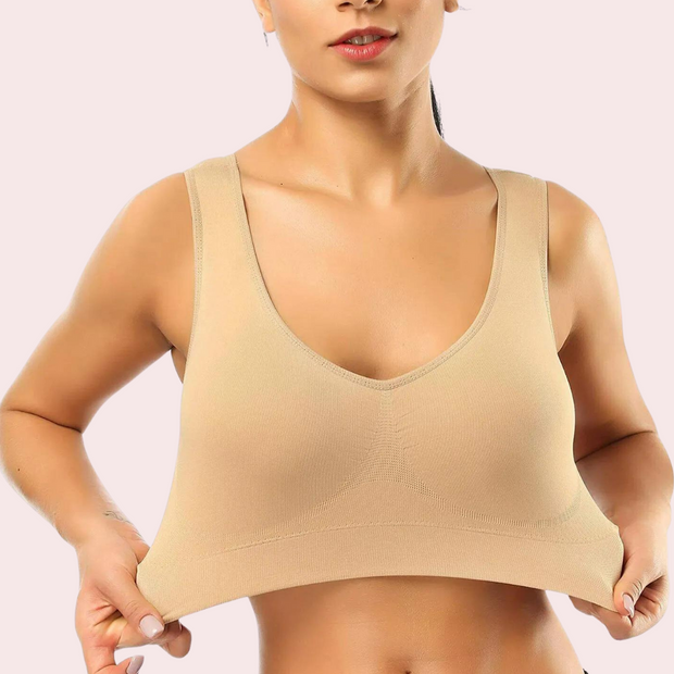 Beige Women's Ultimate Sports Bra for Yoga & Gym