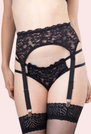 Seductive Black Lace Garter Belt