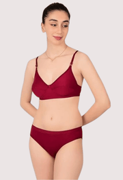 Purely Femme Comfortable Cotton Bra & Panty Set for Women - Purely Femme