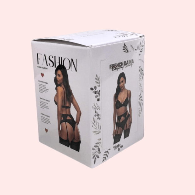 French Daina Elegant Lace Tanga Thong Luxury Gift Box - Purely Femme