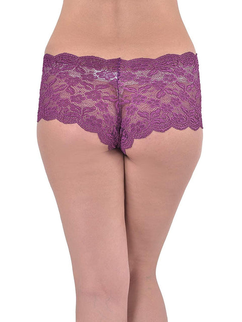 Ladies' Lace Low Waist Multicolor Boyshorts (Pk of 2) - Purely Femme