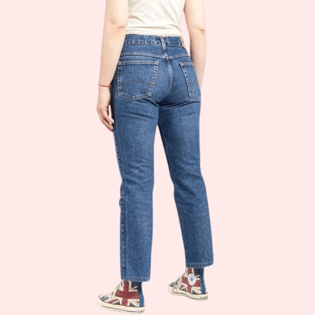 Women's 90s Blue Denim Straight Leg Jeans - Purely Femme