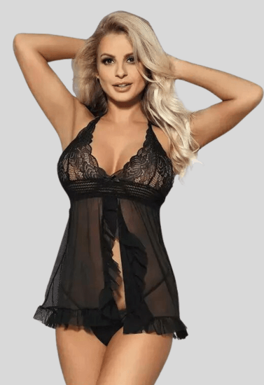 Seductive Lace Babydoll Mini Nightwear Dress - Purely Femme