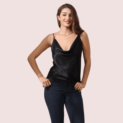 Luxury Cowl Neck Silk Camisole for Evening - Purely Femme