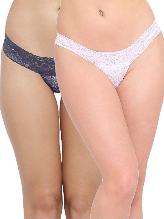 2-Pack Women's Fashionable Thong Panties - Purely Femme