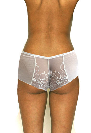 ALNA Ultra Thin Flower Bed White Hipster Panty