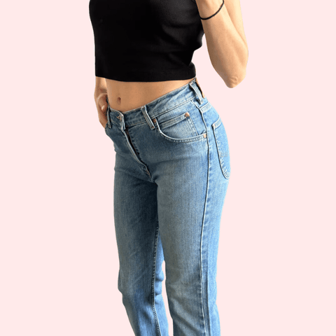 Women's Light Blue High Waist Denim Jeans - Purely Femme