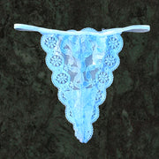 Apple Lane Peachy Blue Scalloped Lace G-String