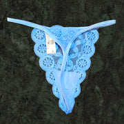 Apple Lane Peachy Blue Scalloped Lace G-String