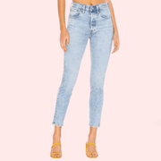 Chic Blue High Rise Skinny Jeans with Low Stretch - Purely Femme