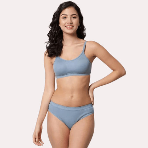 Wire-Free Women's Sports Bra Panty Set - Purely Femme