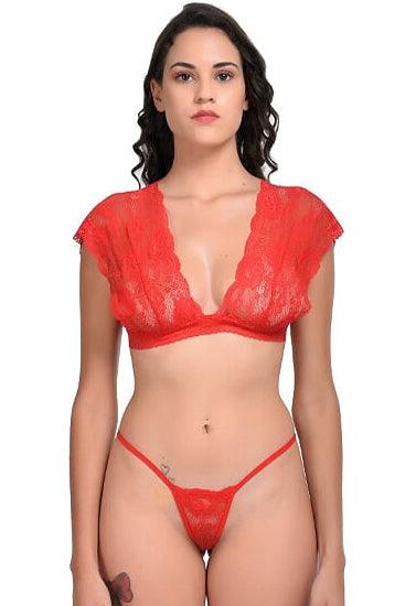 Very Sexy Red Lace Bra G-String Set - Purely Femme