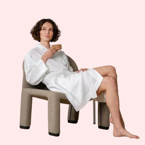 Elegant Natural Genova Linen Bath Robe - Purely Femme