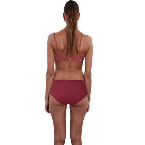 Organic Cotton Brown Bra Panty Set For Humid Weather - Purely Femme