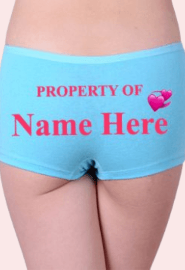 Property Of Named Customize Cotton Boyshort Panty - Purely Femme