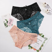 Women's Floral Bow Lace Panties Pack (Of 3) - Purely Femme