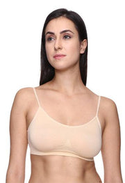 "Comfort" Beige Thin Straps Sports Bra.