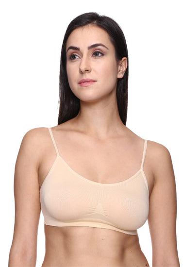 "Comfort" Beige Thin Straps Sports Bra.