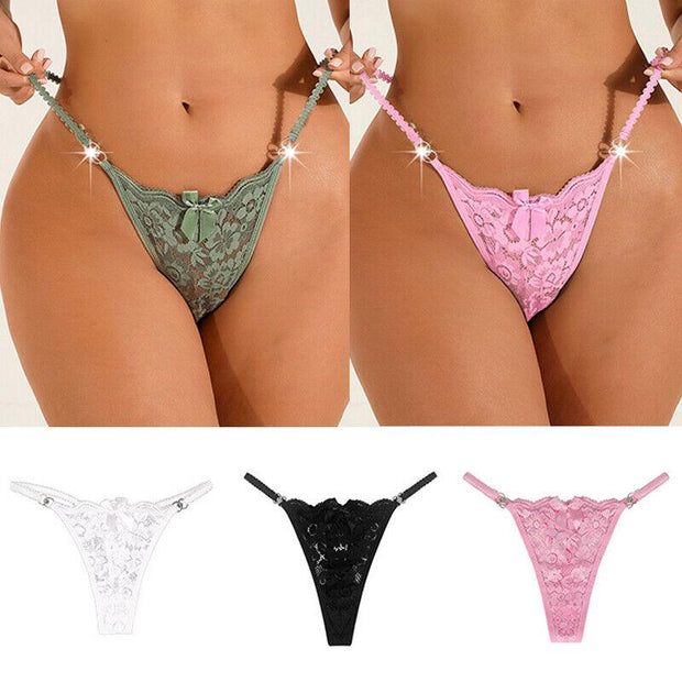 Assorted Colors Lace G-String Pack of 4 - Purely Femme