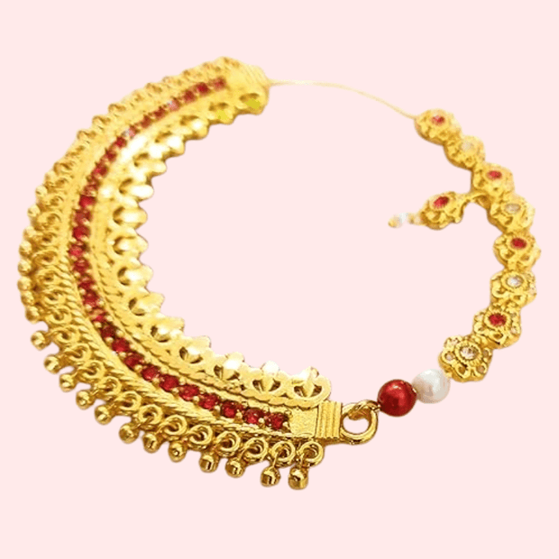 Elegant Gold-Plated Garhwali Nath – Big Size Tradition - Purely Femme