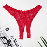 Escante Open Crotch Red Mesh Panty