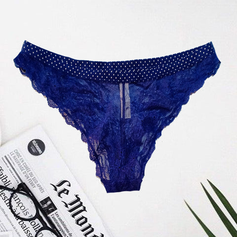 Etam Romantic Navy Blue Lace Hipster Panty