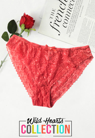 Etam Sensual Pure Lace Brief Coral