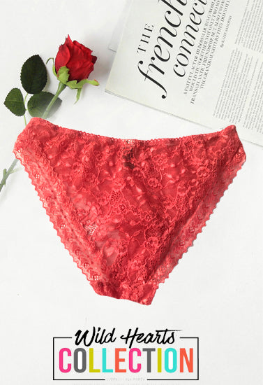 Etam Sensual Pure Lace Brief Coral