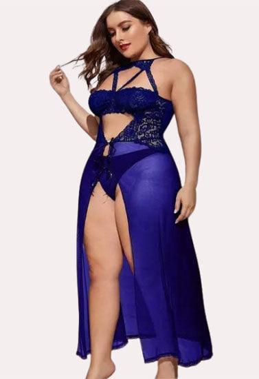 "Purely Femme" Azure Bloom Women's Blue Babydoll Set.