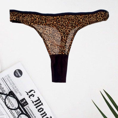 Flirty Leopard Print Lace Thong