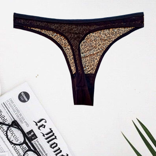 Flirty Leopard Print Lace Thong